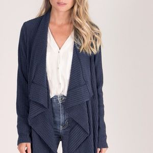 CASCADING FRONT WATERFALL CARDIGAN (NAVY)